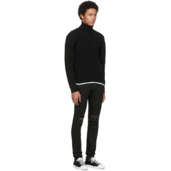 RAG AND BONE Standard Issue Fit 1 Jeans Rock W/ Holes Black 31